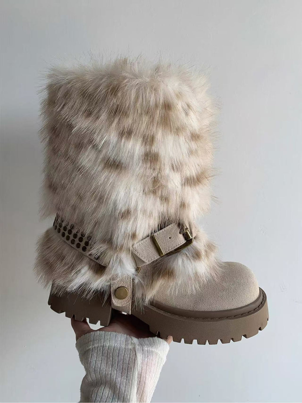 Winter Warm Furry Anti-slip Snow Boots For Women