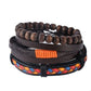 Leather Bracelet Men Multilayer Bead Bracelet Punk Wrap Bracelets for Women Vintage punk Men Jewelry