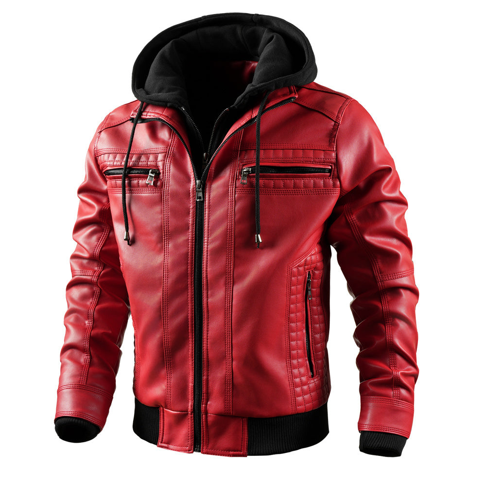 Men Leather Jacket Motorcycle Jacket Waterproof Windproof