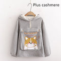 Japanese Hooded Plus Fleece Sweater