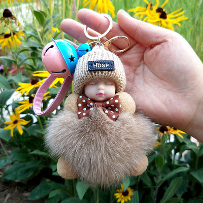 Fox FurPendant Sleeping Baby Backpack Fur Pendant
