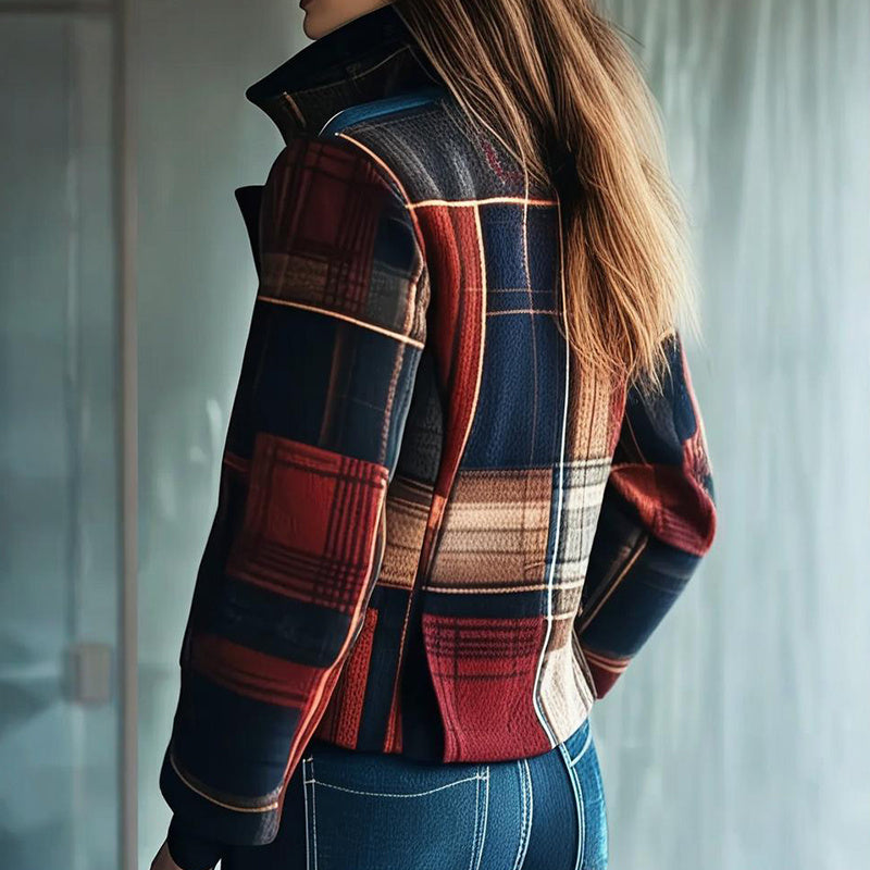 Vintage Women's Blazer With Stand Collar