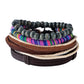 Leather Bracelet Men Multilayer Bead Bracelet Punk Wrap Bracelets for Women Vintage punk Men Jewelry