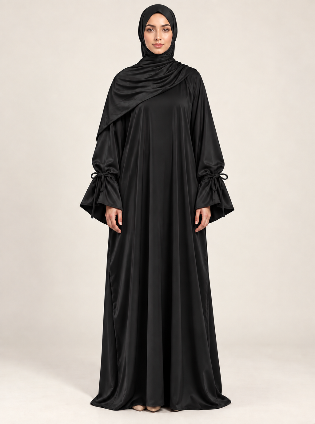 Eid Muslim Dress for Women Abaya Bow Jalabiya Ramadan Lace