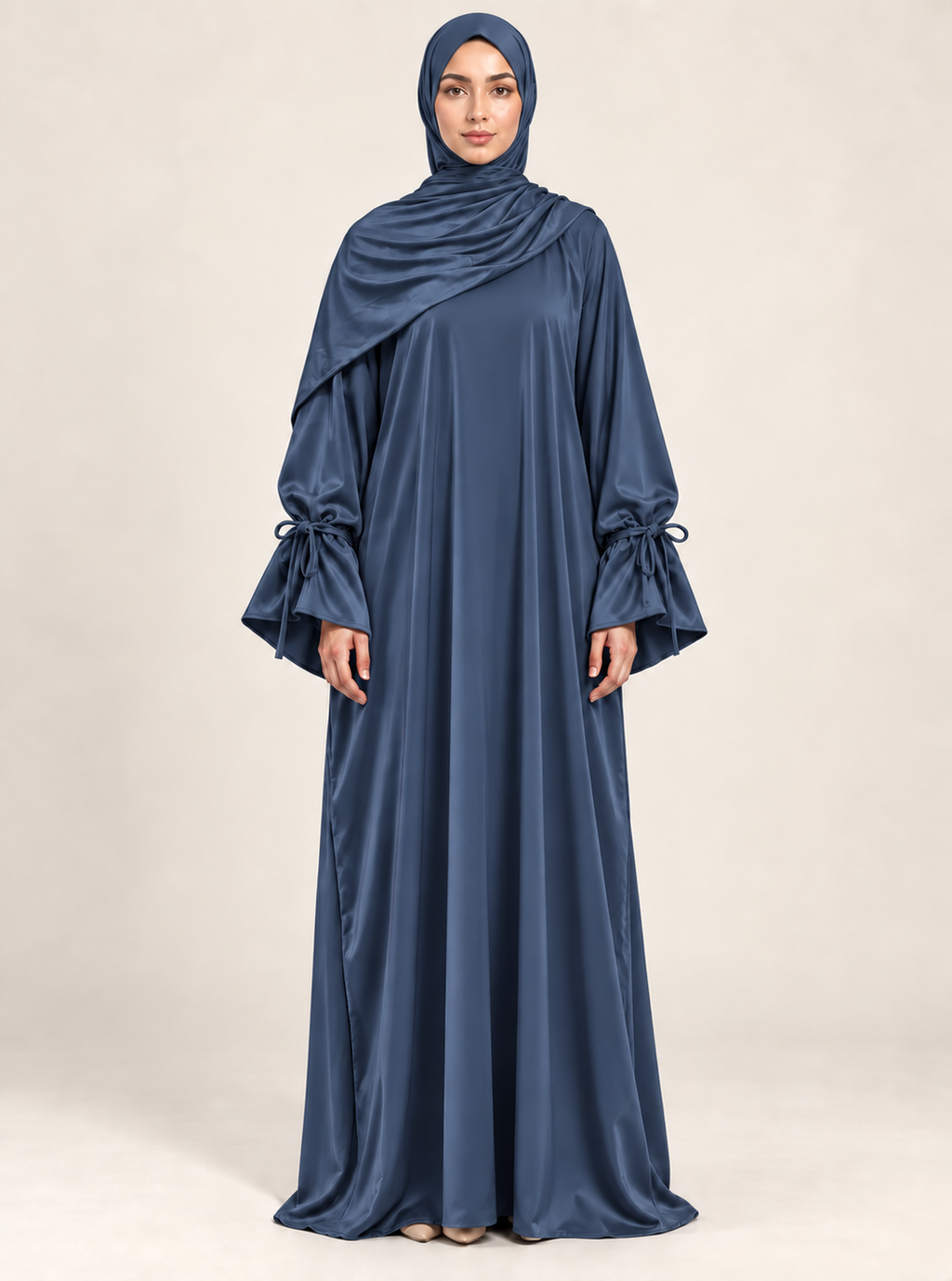 Eid Muslim Dress for Women Abaya Bow Jalabiya Ramadan Lace