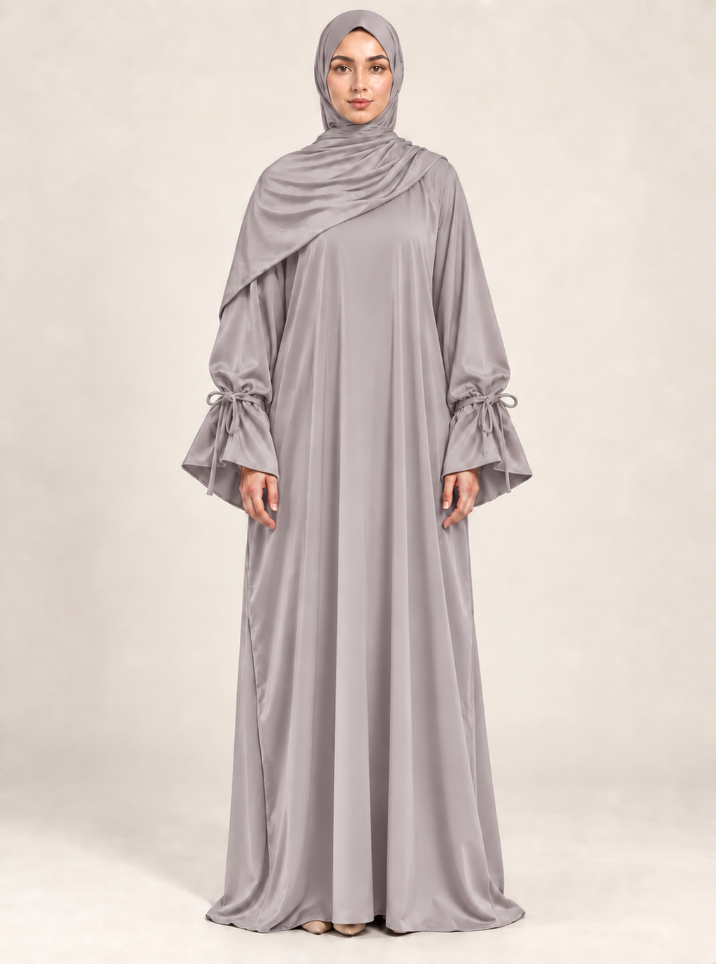 Eid Muslim Dress for Women Abaya Bow Jalabiya Ramadan Lace