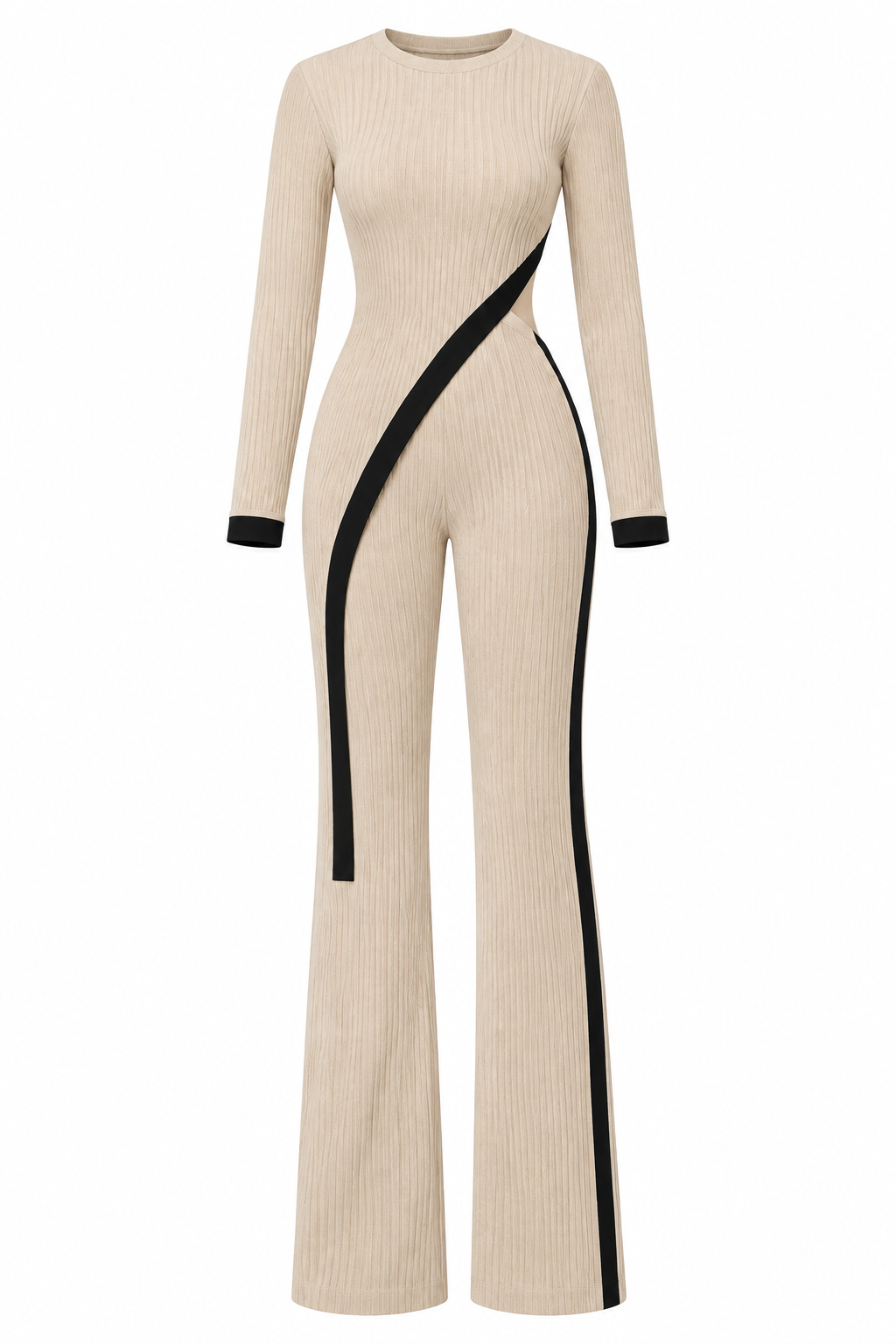 Women's 2 Piece Outfit Sexy Asymmetrical Hem Long Sleeve Top And Wide Leg Pants Sets