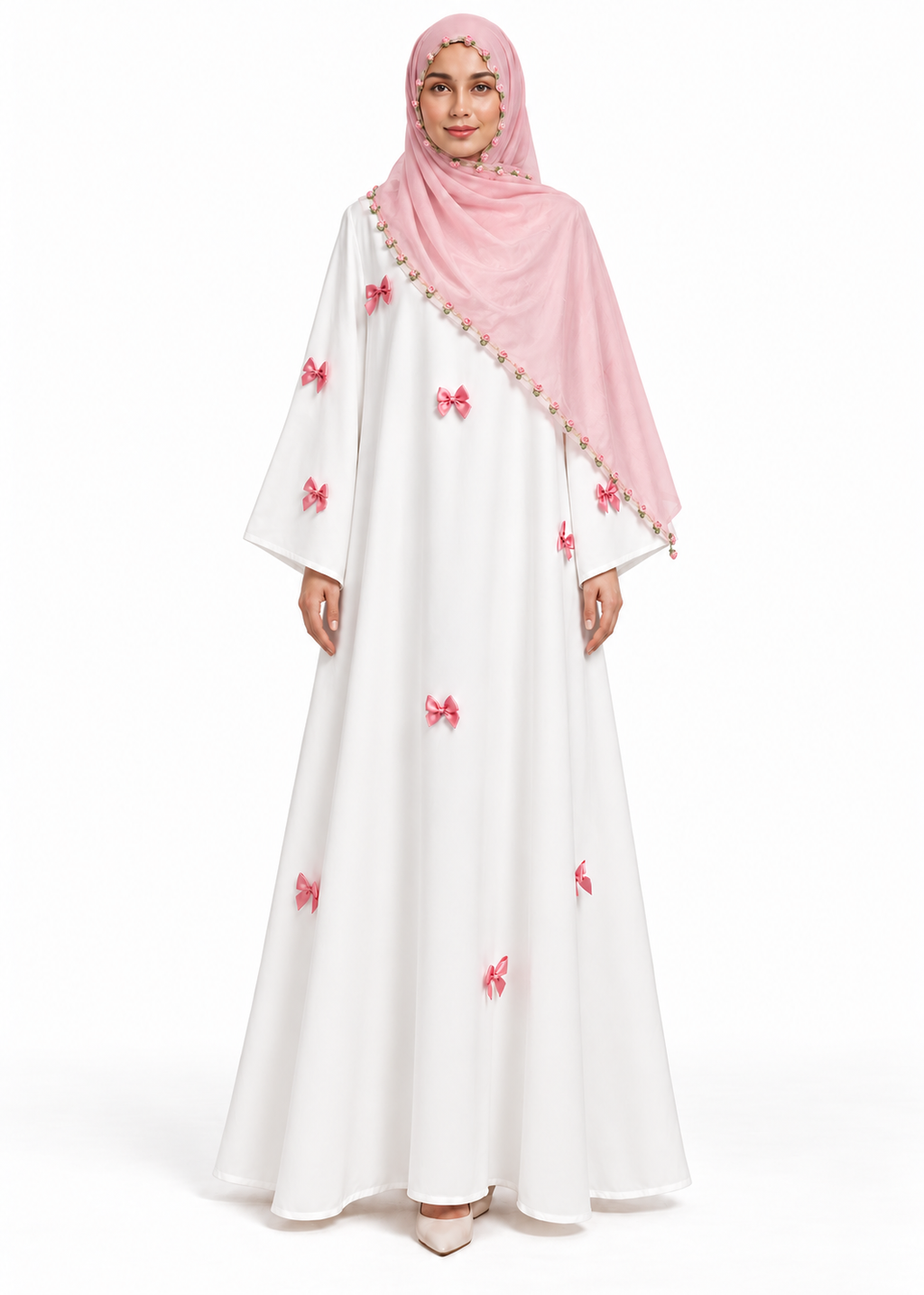 Chiffon Embroidered Scarf, Fresh and Sweet Long Scarf, Suitable for all occasion