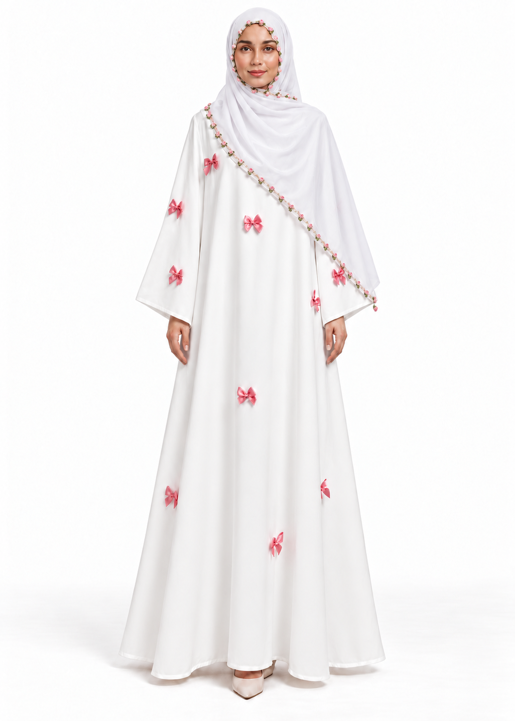 Chiffon Embroidered Scarf, Fresh and Sweet Long Scarf, Suitable for all occasion