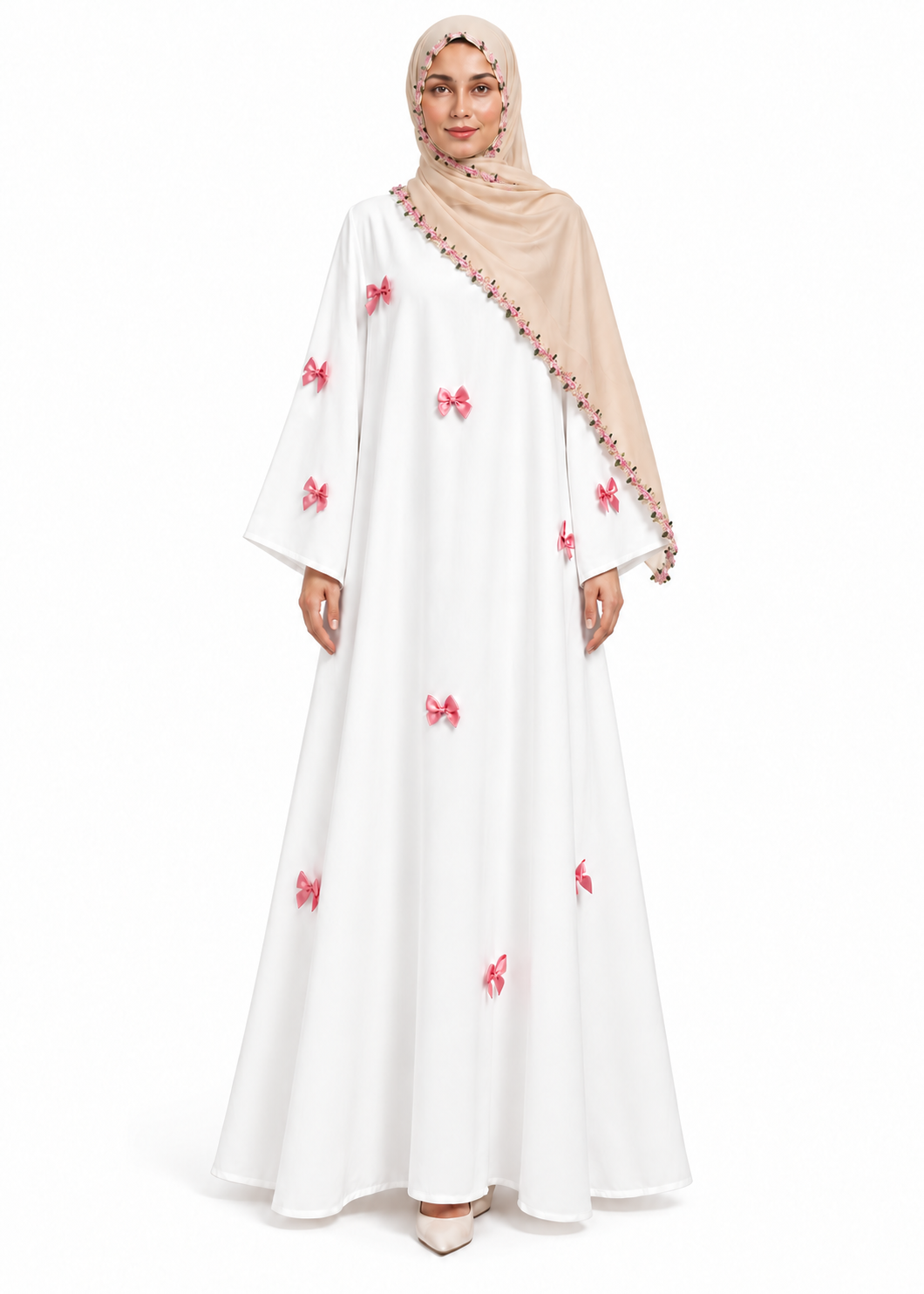Chiffon Embroidered Scarf, Fresh and Sweet Long Scarf, Suitable for all occasion