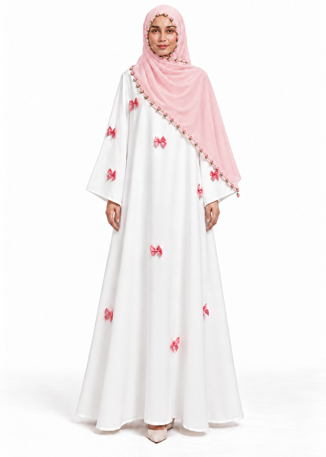 Chiffon Embroidered Scarf, Fresh and Sweet Long Scarf, Suitable for all occasion