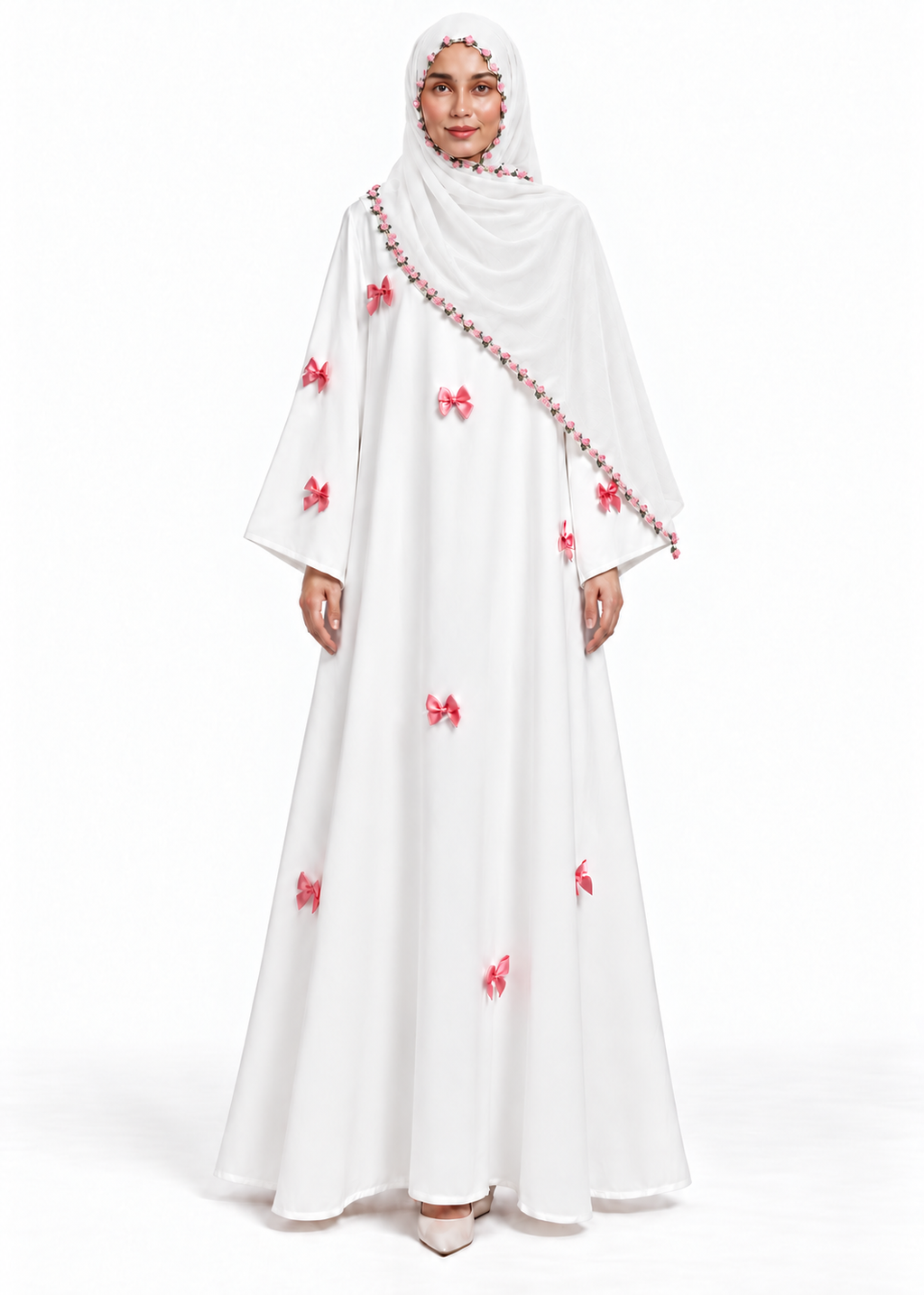Chiffon Embroidered Scarf, Fresh and Sweet Long Scarf, Suitable for all occasion