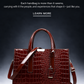 Luxury Vintage Women's Crocodile Pattern Handbag Large Capacity Tote Bag Leather Business Shoulder Bag For Female