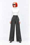 Women Trousers High Quality Lace-up Wide-leg Pants