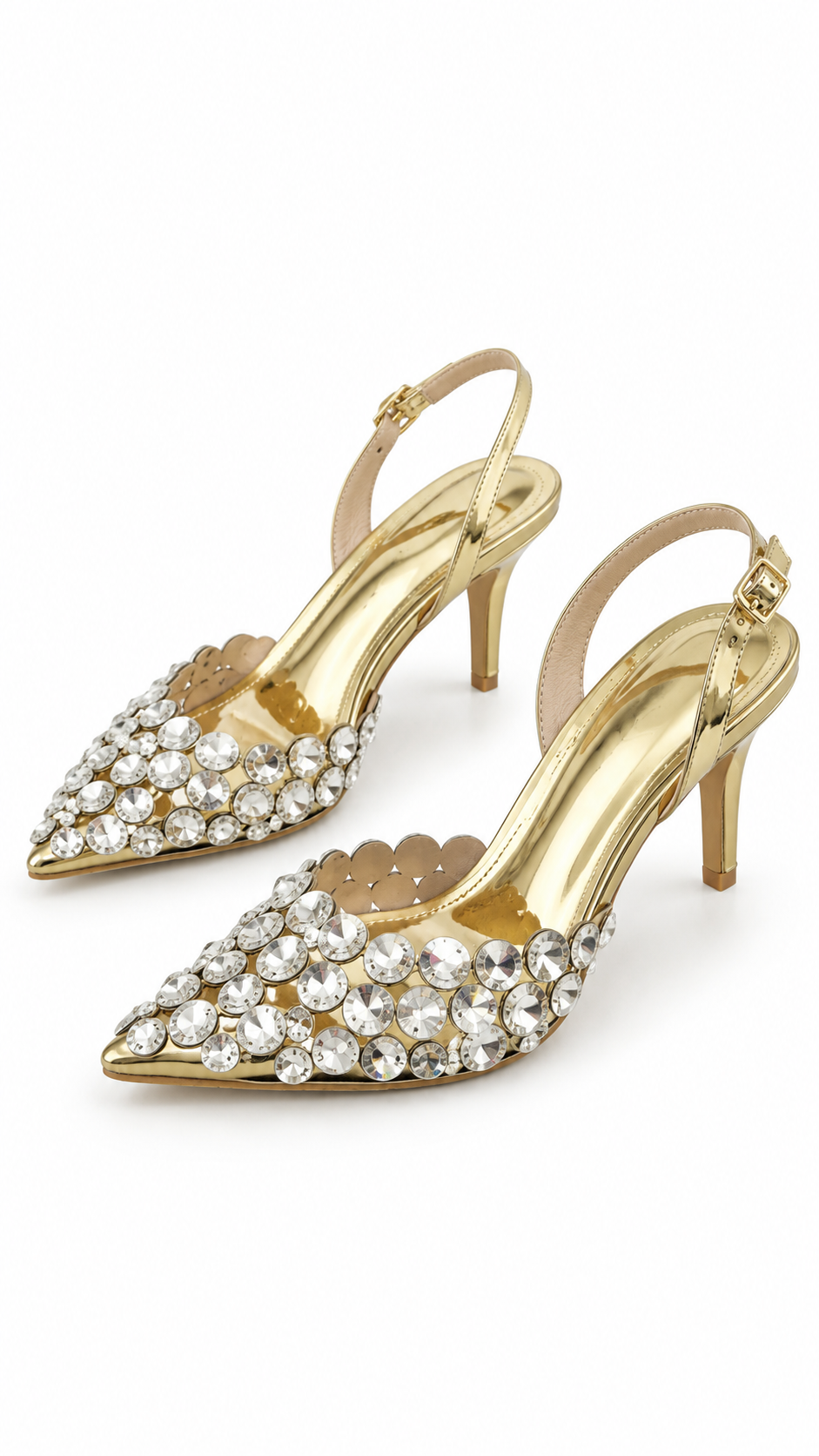 Women Aneikeh Fashion Stiletto Pumps Summer Silvery Rhinestone