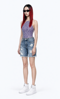 Summer Sexy Stitching Tube Top Chain Halter Top