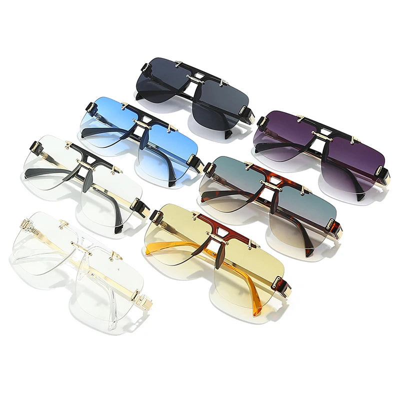 New Square Rimless Sunglasses