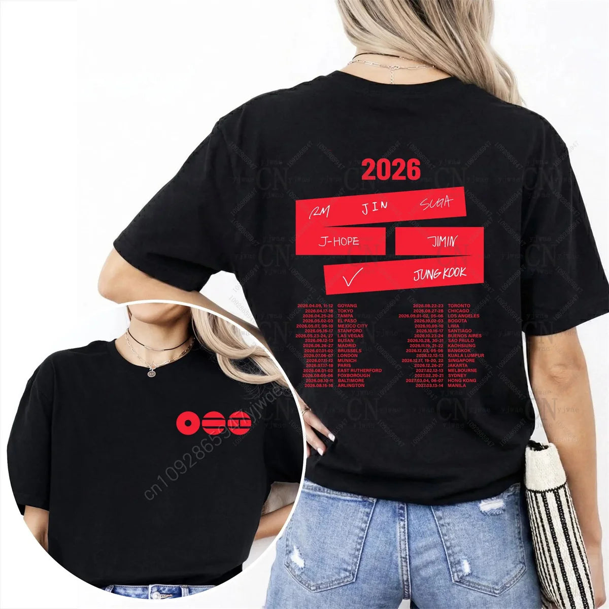 World Tour 2026 Shirt Comeback T-shirt K-pop Album A-ARIRANG Comeback Gift for Fans Fashion Top Summer Men's And Women's T-shirt