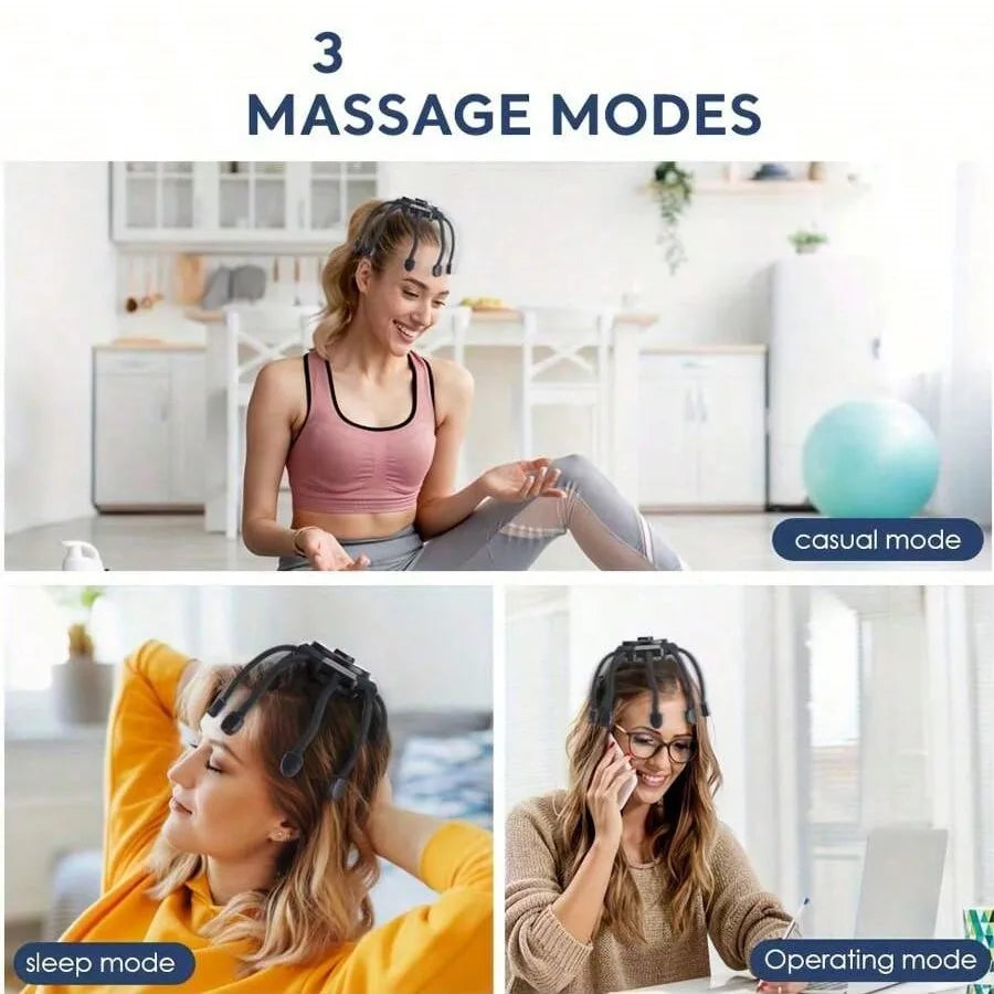 Cordless Electric Scalp Massager,360 Degree Head Massager With 8 Finger Tips,