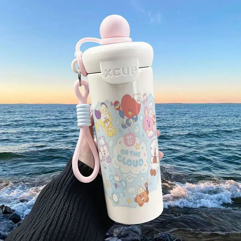 Cute Cartoon Bt21 600Ml Large Capacity Insulated