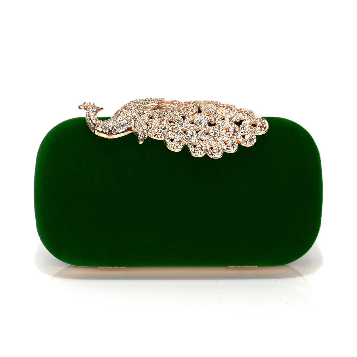 Peacock Metal Velvet Small Clutch Bags Flap Design