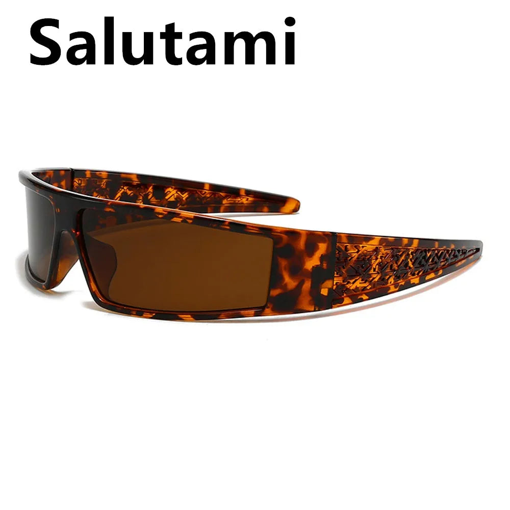 one piece arc rectangle black sunglasses