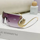 New Y2k Vintage Rimless Sunglasses Women Luxury Brand Design Sun Glasses Punk Popular One Piece Lens Eyewear