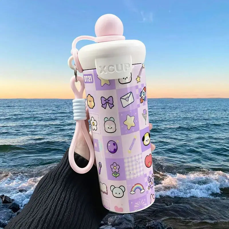 Cute Cartoon Bt21 600Ml Large Capacity Insulated