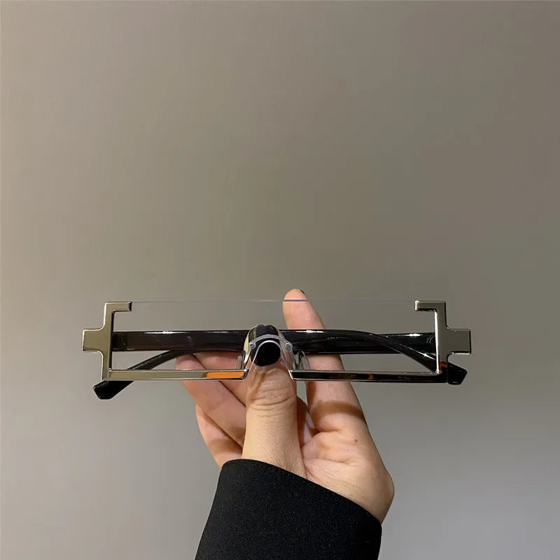 Rimless Frameless Rectangle Shades Gradient UV400