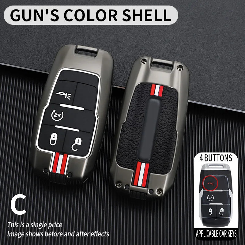 3 4 5 6 BOTTONS Metal Car Key Cover Fob Case Shell for Dodge Ram