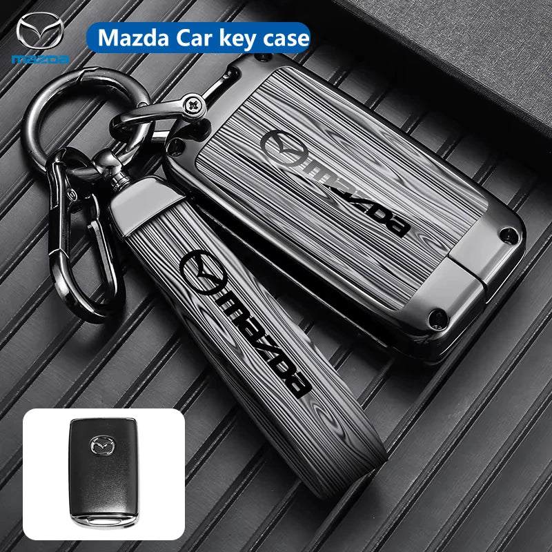 For Mazda 3 6 Alexa Leather Car Smart Key Case Cover