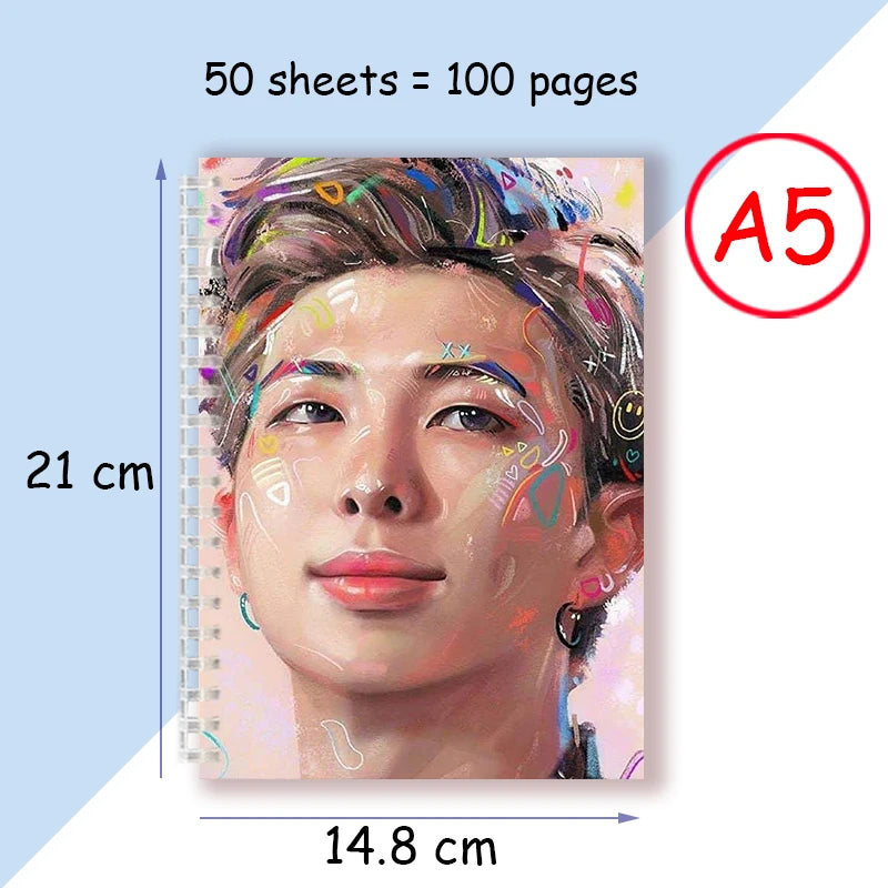 【H409】A5 Spiral Notebook Note Book - Kpop Pop Star Boy Group Members