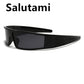 one piece arc rectangle black sunglasses