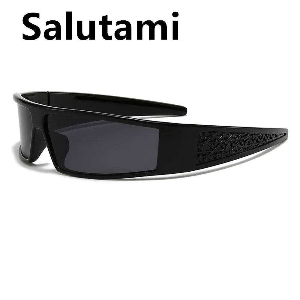 one piece arc rectangle black sunglasses