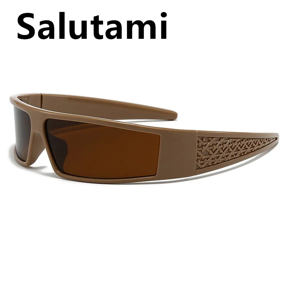 one piece arc rectangle black sunglasses