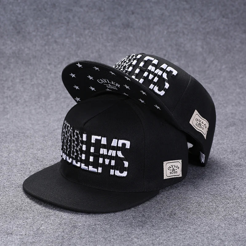 Funky Men's Letter Embroidery Tide All-match Flat Brim Baseball Cap Hip-hop Hat