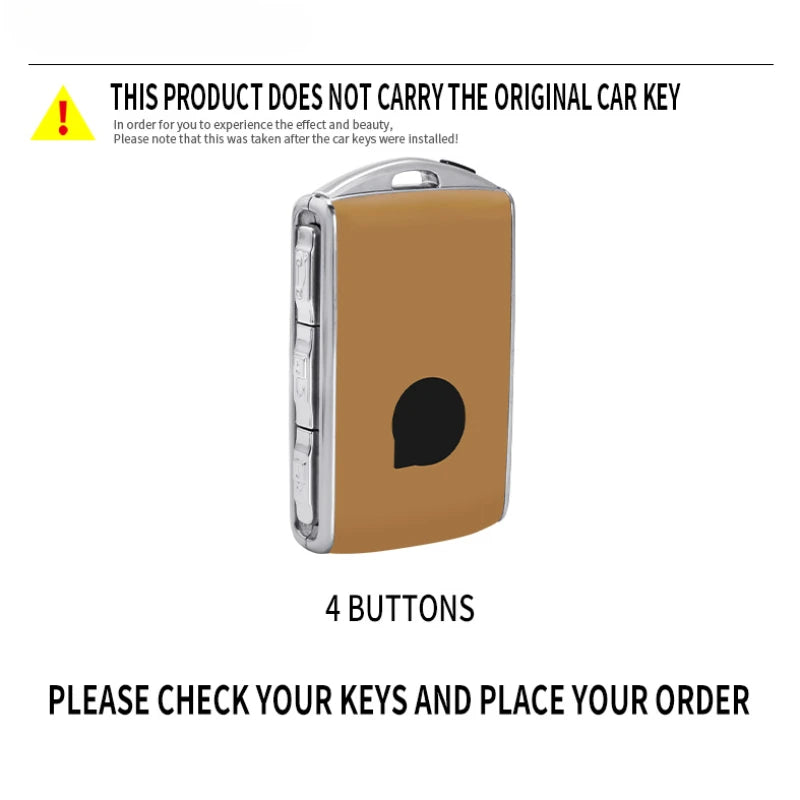 4 Buttons Racing Style Metal Car Key Case Fob Cover for Volvo