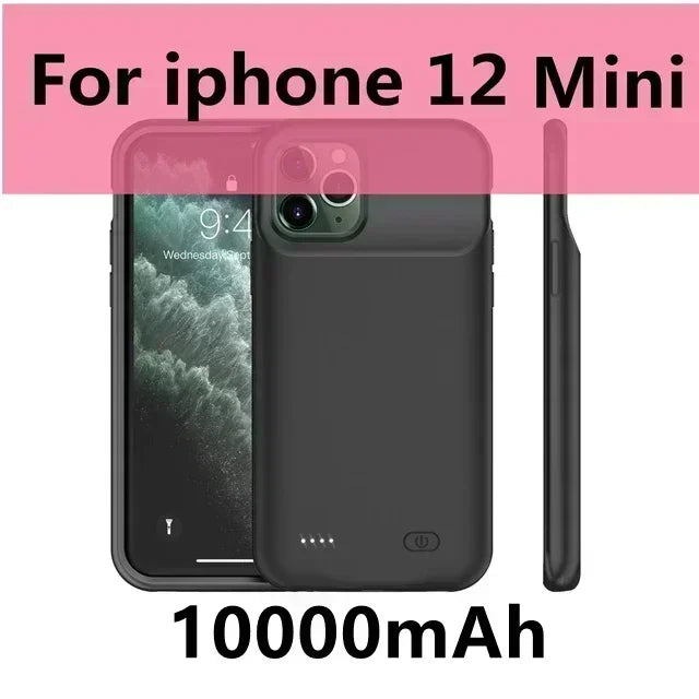 Battery Case for I-phone 12 11 14 13 15 16 Pro Max Mini Power Bank Charger Cover