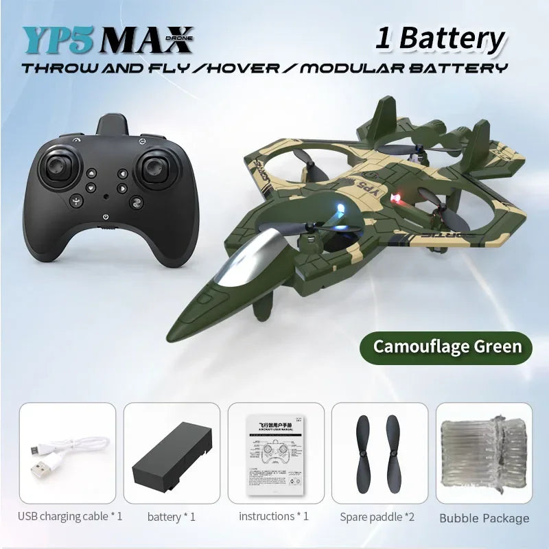 Airplane 2.4G WIFI RC Fighter Stunt Tumbling Helicopter with LED Colored Lights Airplane