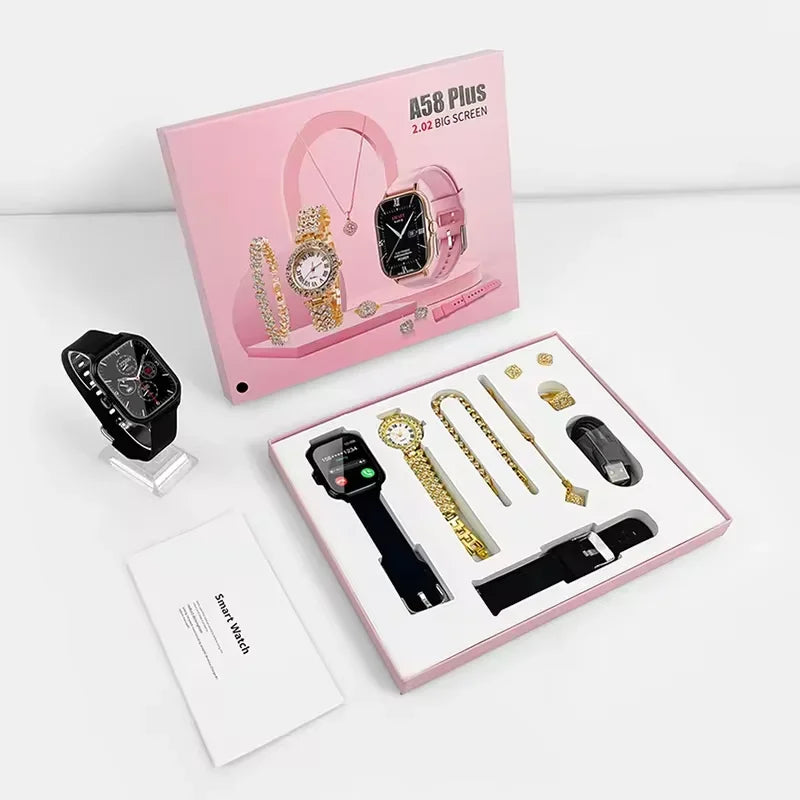 2026 Smart Watch 8 in 1 Necklace Earrings Bracelet Ring Valentine gift set