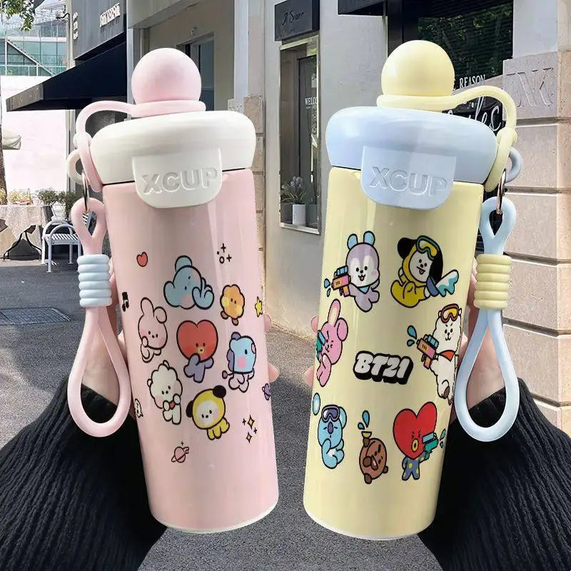 Cute Cartoon Bt21 600Ml Large Capacity Insulated