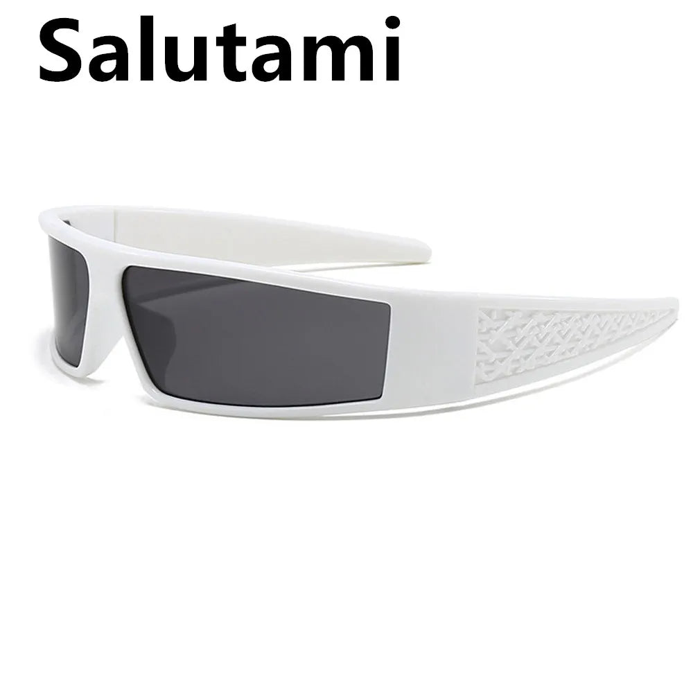 one piece arc rectangle black sunglasses