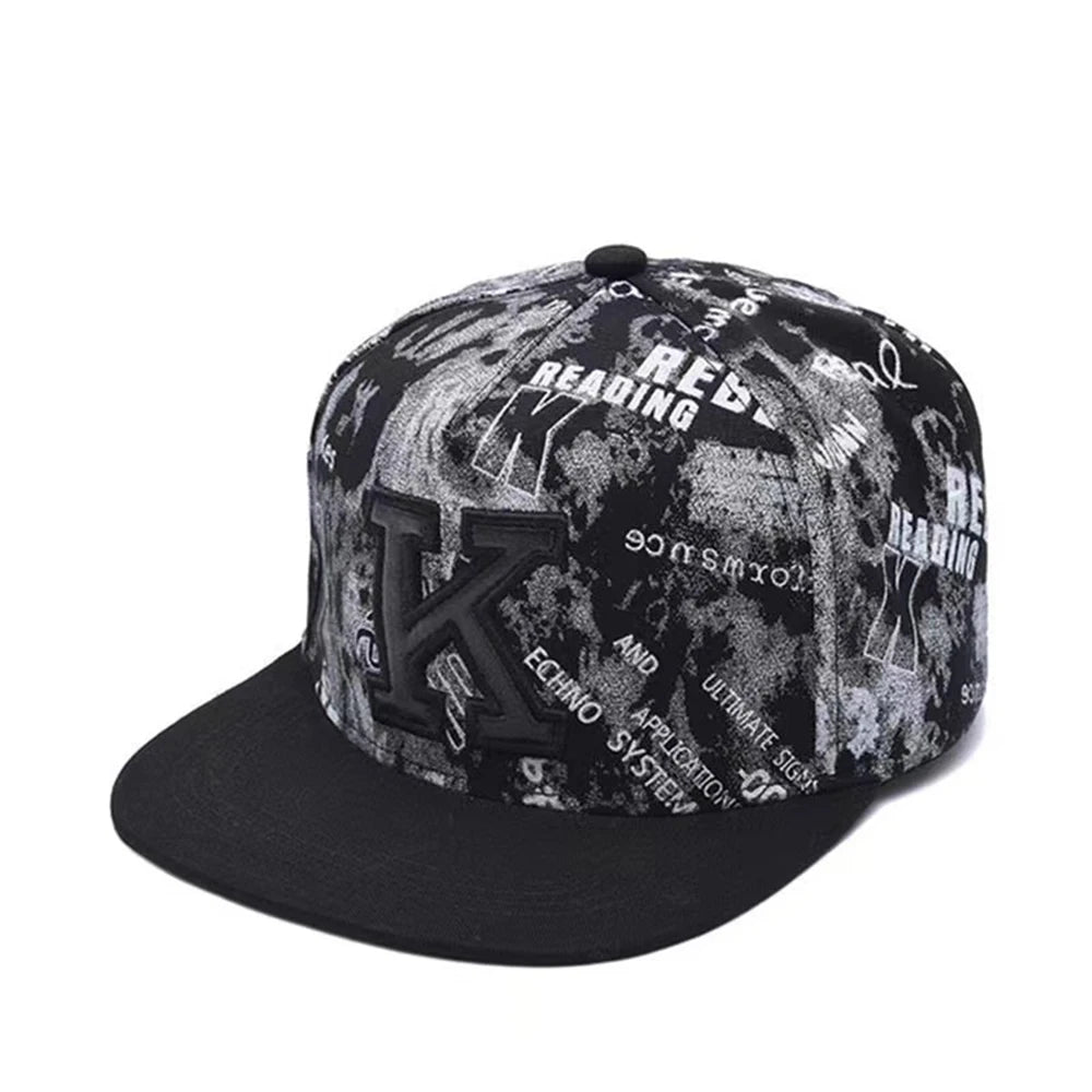 Funky Men's Letter Embroidery Tide All-match Flat Brim Baseball Cap Hip-hop Hat