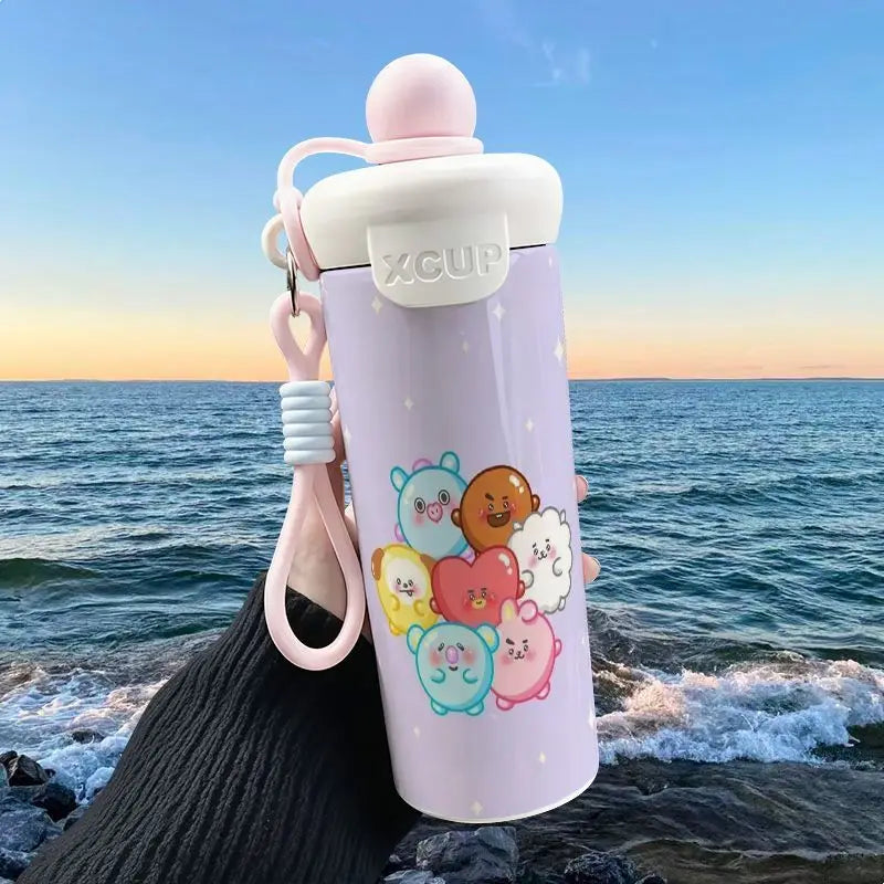 Cute Cartoon Bt21 600Ml Large Capacity Insulated