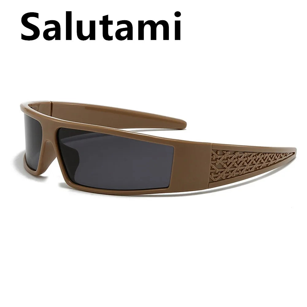 one piece arc rectangle black sunglasses