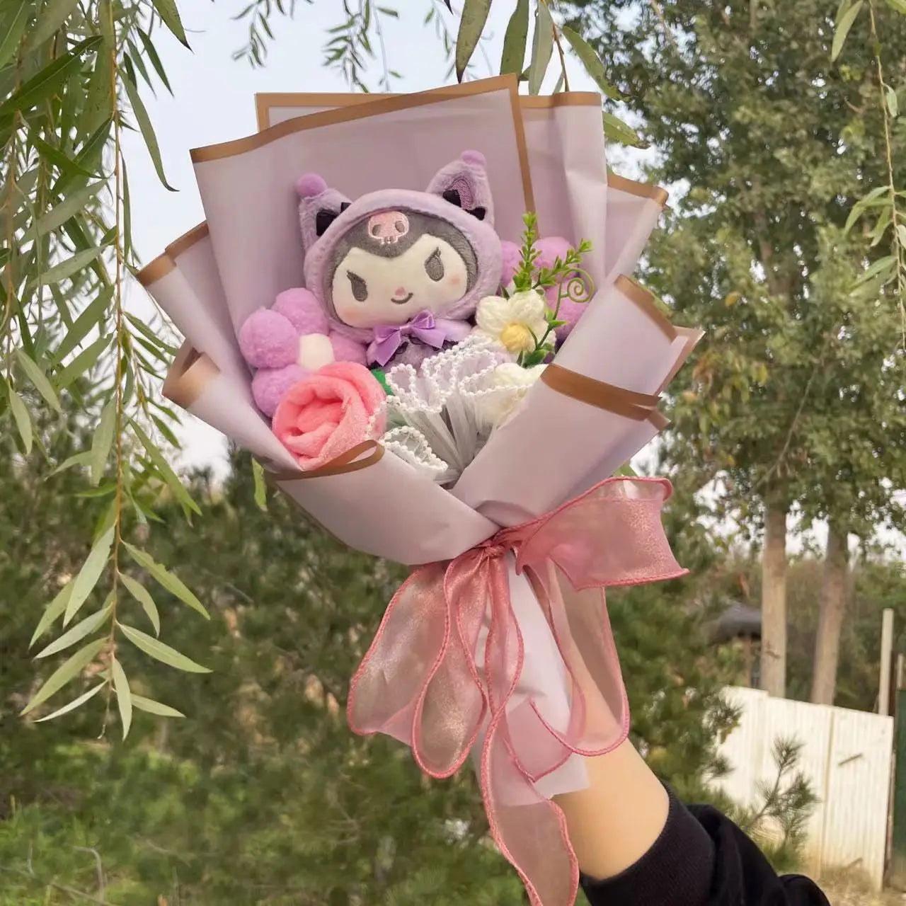 Hello Kitty Cat Dolls With Flowers Creative Bouquet Valentine gift