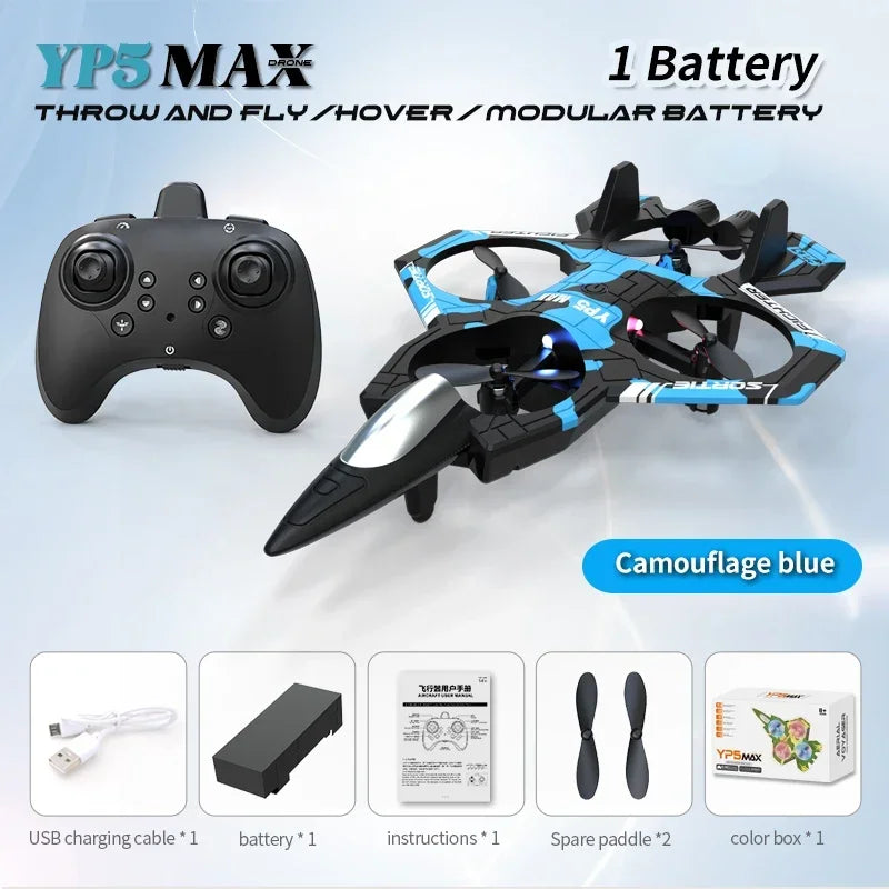 Airplane 2.4G WIFI RC Fighter Stunt Tumbling Helicopter with LED Colored Lights Airplane