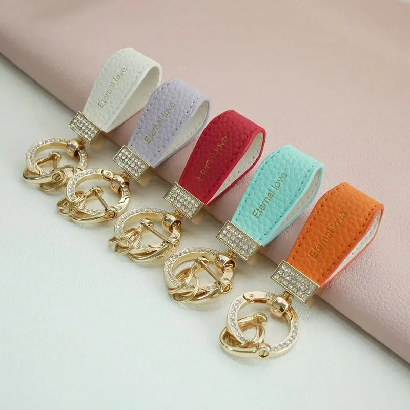 Key Holder Luxury Genuine Leather Keychain Matte Buckle Keys