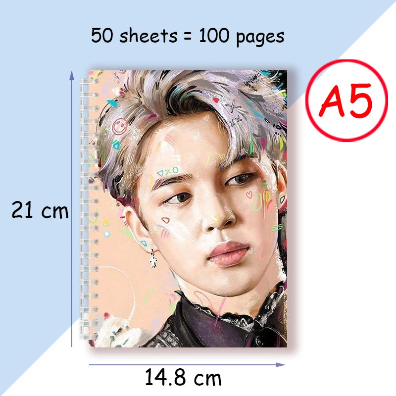 【H409】A5 Spiral Notebook Note Book - Kpop Pop Star Boy Group Members