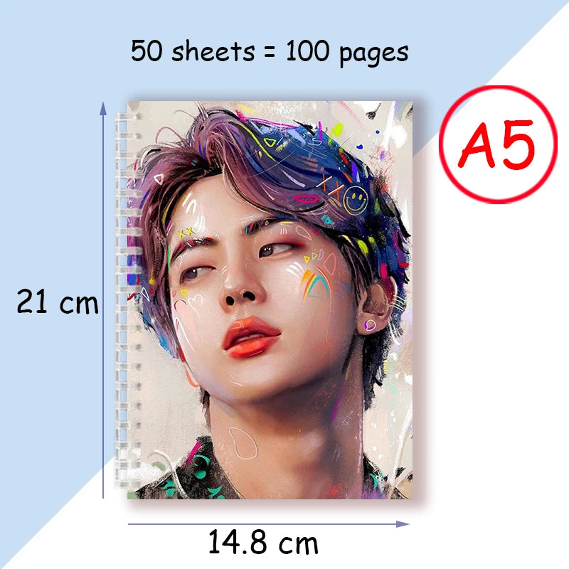 【H409】A5 Spiral Notebook Note Book - Kpop Pop Star Boy Group Members
